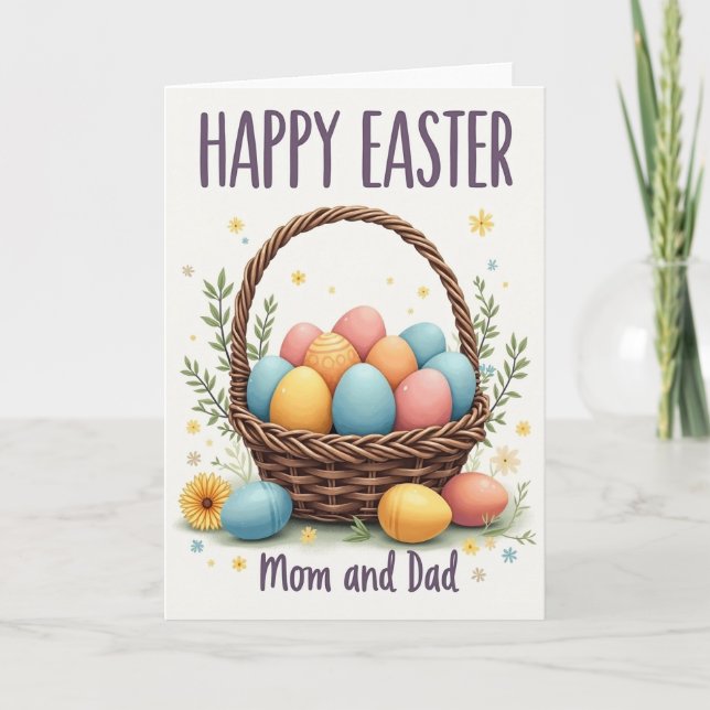 Springtime Basket Egg Card (Front)