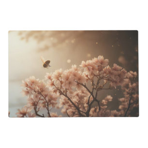 springtime bee and flowering tree placemat