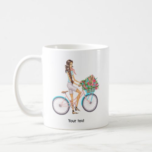 Springtime Bicycle Girl Coffee Mug