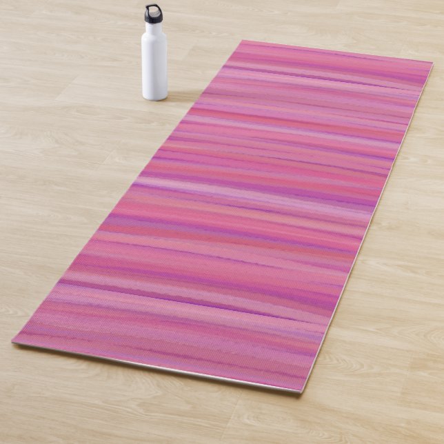 Springtime Blush Abstract Stripes  Yoga Mat (In Situ)
