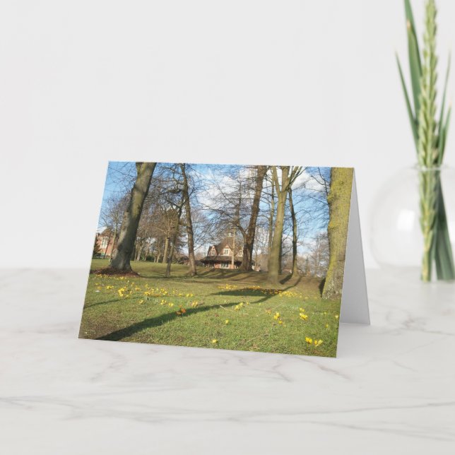 Springtime, Bournville Green Greeting Card (Front)
