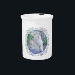 Springtime Bower Beverage Pitcher<br><div class="desc">West Highland White Terrier in a lovely lavender bower. Come visit our Maggie Ross Westies shop to see this and many more West Highland White Terrier designs created from my original artwork. A portion of each sale is donated to Westie Rescue and Veterinary education through the auspices of Sir Hamish...</div>