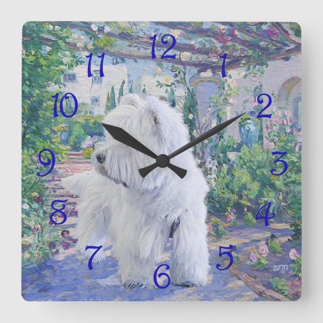 Springtime Bower Square Wall Clock (Front)