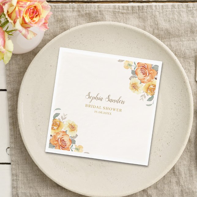 Springtime Bridal Shower Featuring Orange Blossoms Napkins (Creator Uploaded)