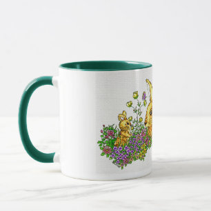 Springtime Bunnies in a Field of Flowers Mug