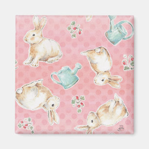 Springtime Bunnies Pattern Magnet