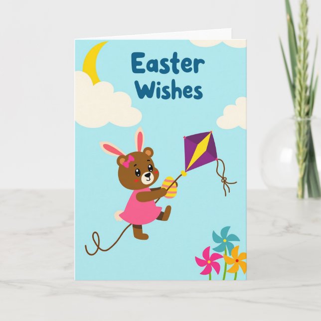 Springtime Bunny Easter Card (Front)