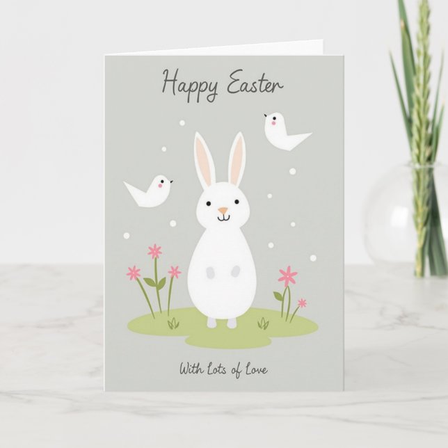 Springtime Bunny Greeting Card (Front)