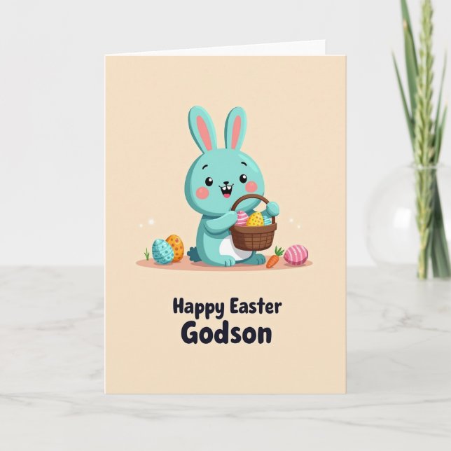 Springtime Bunny Greetings Card (Front)