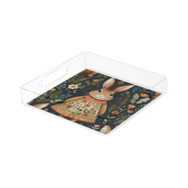 Springtime Bunny Magic Acrylic Tray  (Angled)