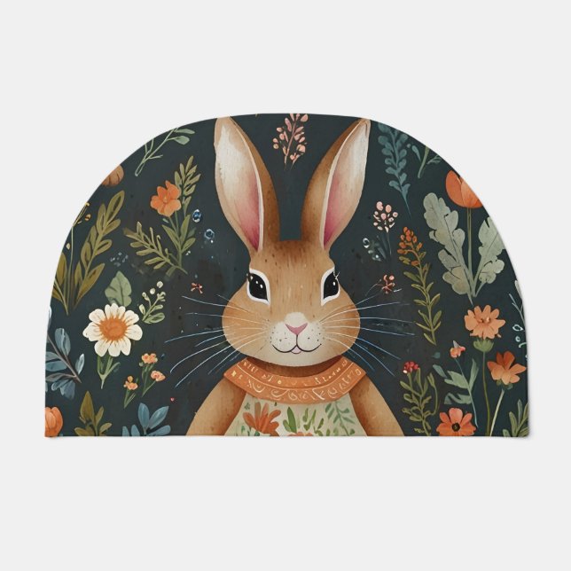 Springtime Bunny Magic Door Mat  (Front)