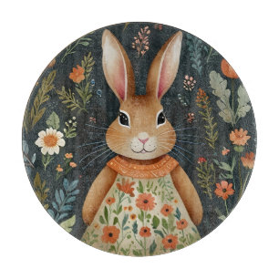 Springtime Bunny Magic Glass Cutting Board