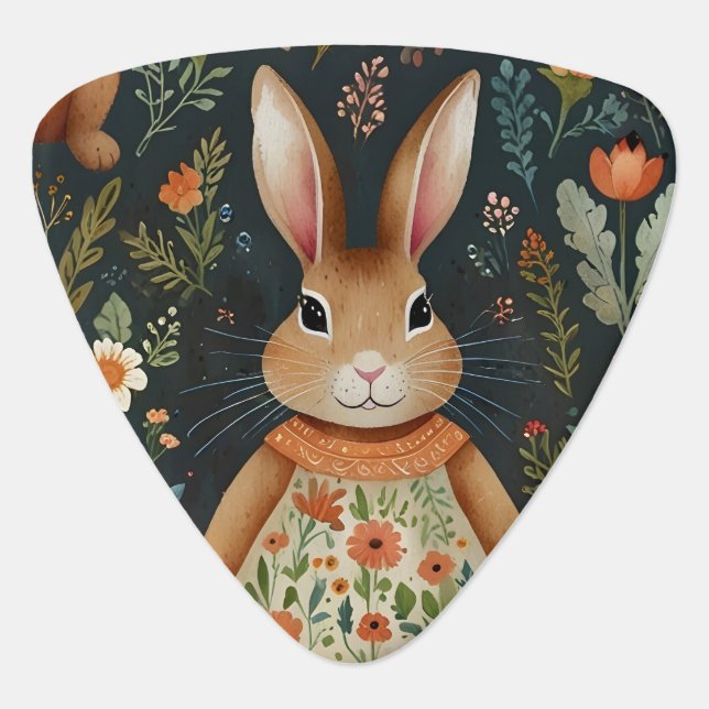 Springtime Bunny Magic Guitar Pick  (Front)