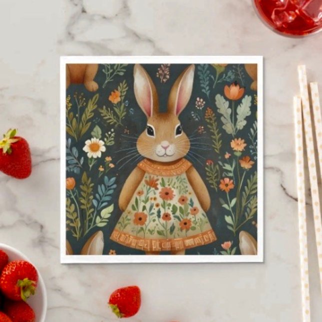 Springtime Bunny Magic Patch Paper Napkin  (Creator Uploaded)