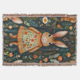 Springtime Bunny Magic Throw Blanket