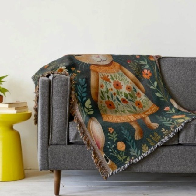 Springtime Bunny Magic  Throw Blanket (Creator Uploaded)
