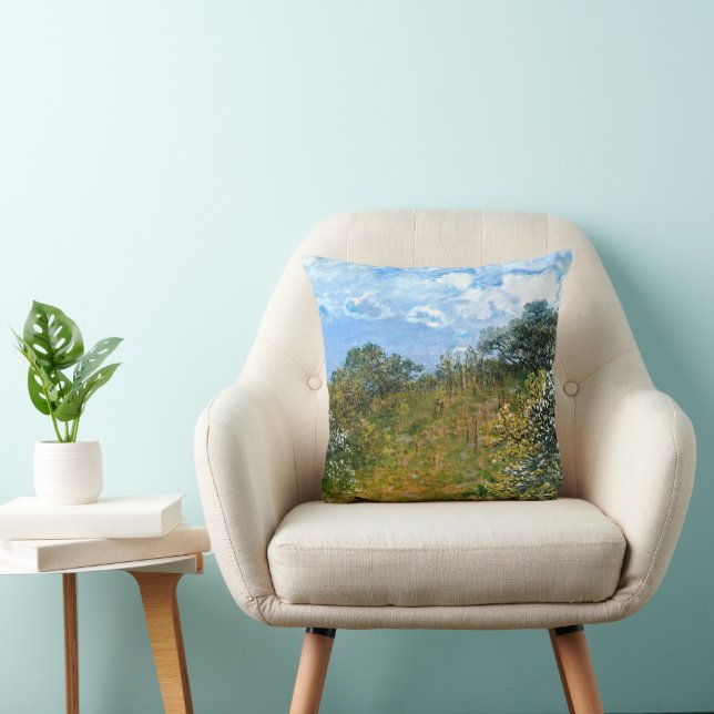 Springtime by Claude Monet Throw Pillow (Chair)