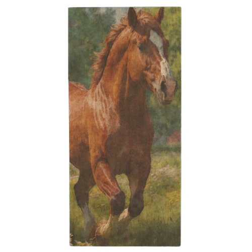 Springtime Canter _ Horse_lovers Art Wood Flash Drive