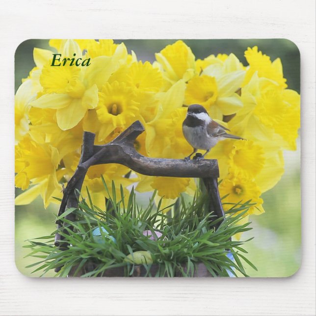 Springtime chickadee mousepad (Front)
