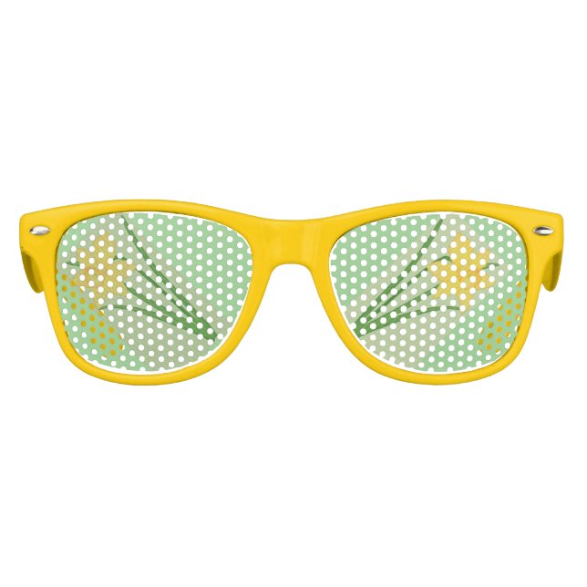 Springtime Daffodil  Yellow Fun and Pretty! Kids Sunglasses (Front)