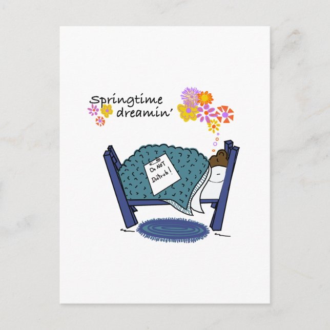Springtime Dreaming Groundhog Holiday Postcard (Front)