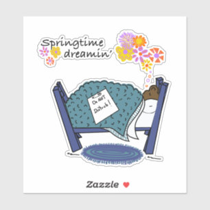 Springtime Dreaming Groundhog Sticker