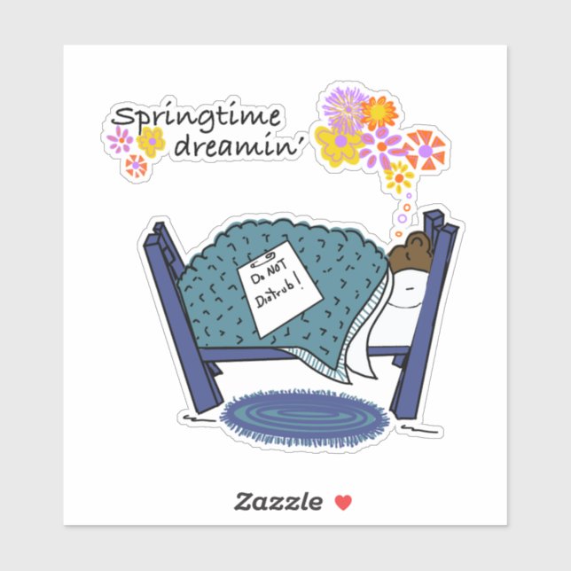Springtime Dreaming Groundhog Sticker (Sheet)