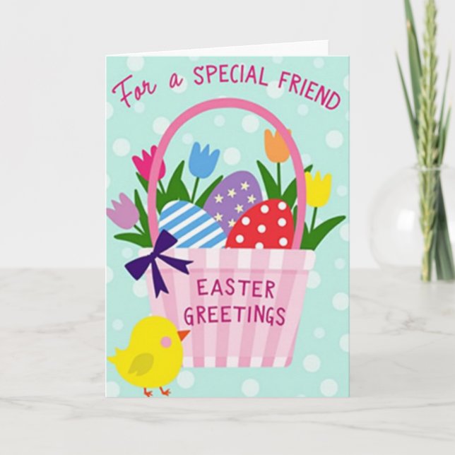 Springtime Easter Greetings Card (Front)