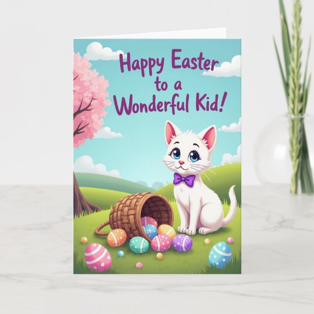 Springtime Feline Celebration Card (Front)