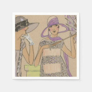 Springtime Flapper Girl's Shower Napkins