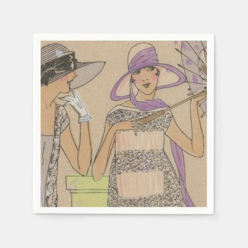 Springtime Flapper Girls Shower Napkins