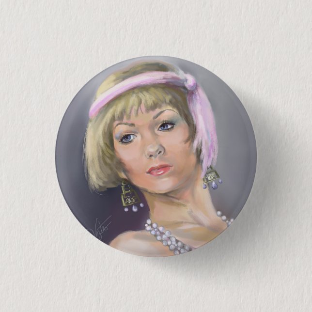 Springtime Flapper Portrait Button (Front)
