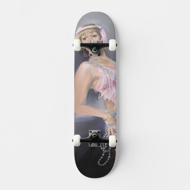 Springtime Flapper Skateboard Deck (Front)