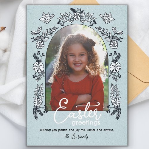 Springtime Floral Easter Photo Card