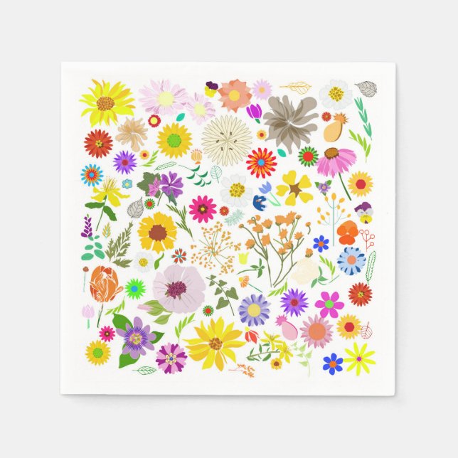 Springtime floral harmony napkins (Front)