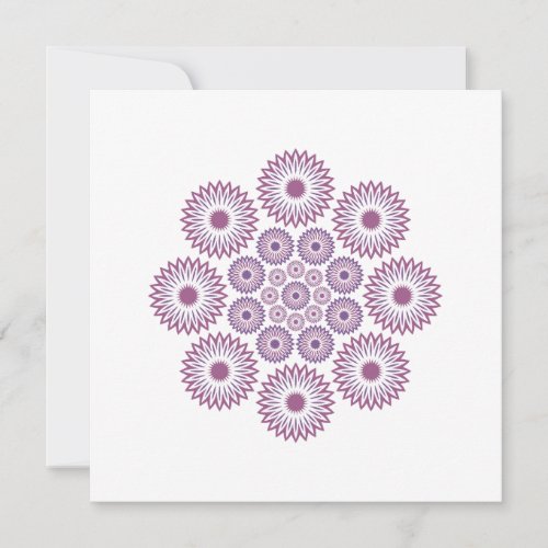 Springtime Floral Note Card in Magenta and Purple