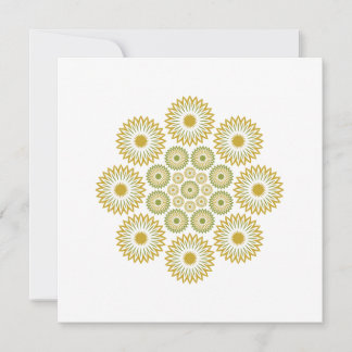 Springtime Floral Note Card in Olive and Gold