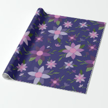 Springtime Floral pattern on Blue background