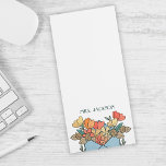 Springtime Floral |  Personalized Teacher Notes Magnetic Notepad<br><div class="desc">A perfect gift for your favorite teacher or friend,  this cute notepad features art of pretty springtime flowers growing from an envelope. Add your teacher's name to this sweet,  personalized note pad for an extra special gift during Teacher Appreciation week or for a holiday gift!</div>