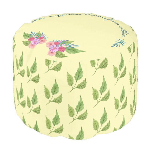 Springtime Floral Pouf (Angled Back)