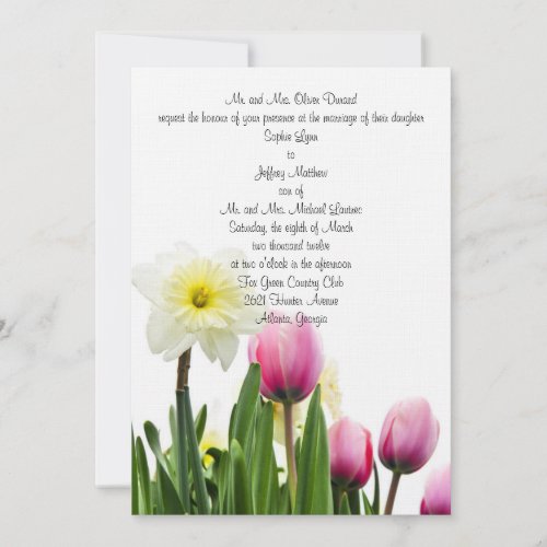 Springtime Floral Wedding Invitation