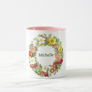 Springtime Floral Wreath Template Mug