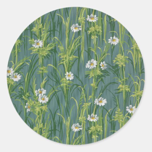 Springtime flower pattern classic round sticker