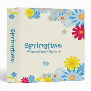 Springtime Flowers 3 Ring Binder