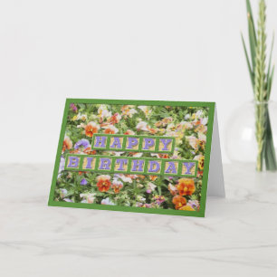 Springtime flowers birthday card