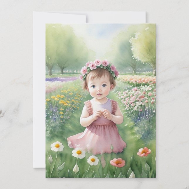 Springtime Flowers  Thank You Card (Front)