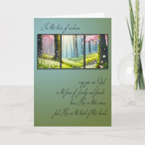 Springtime Forest Photo Frame Sympathy Card