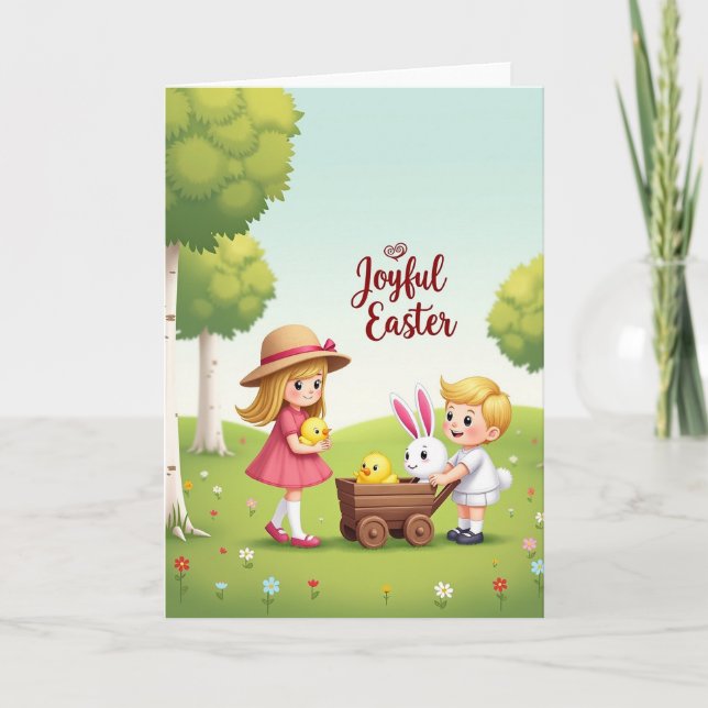 Springtime Friends Easter Card (Front)