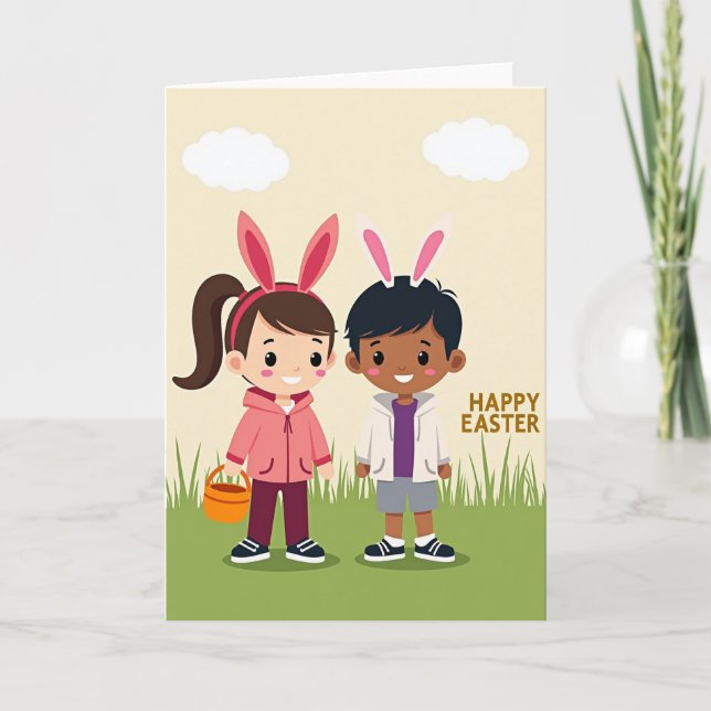 Springtime Fun Faux Gold Foil Card (Front)