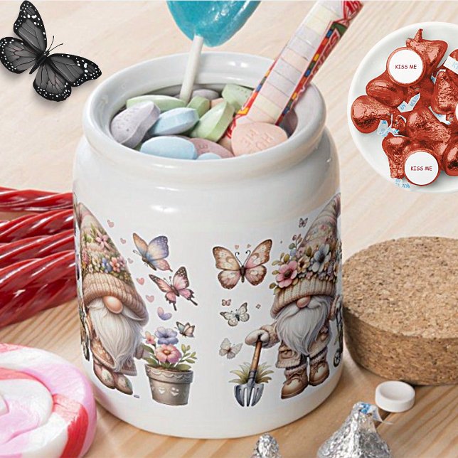 Springtime Garden Gnome Porcelain Candy Jar (Creator Uploaded)